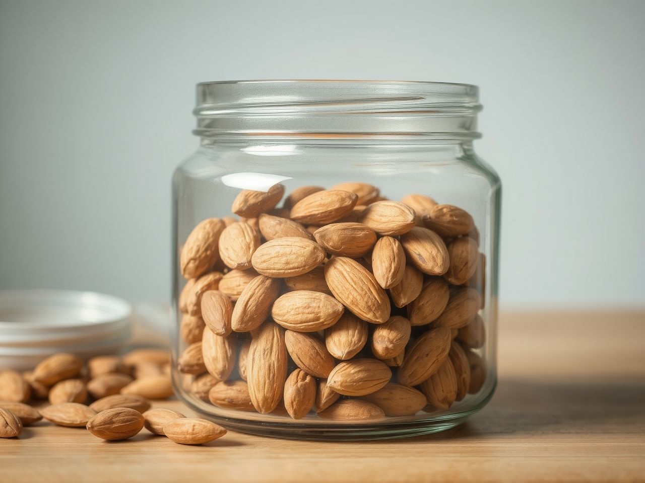 A légmentes tárolás megőrzi a mandula ropogósságát hosszú ideig.