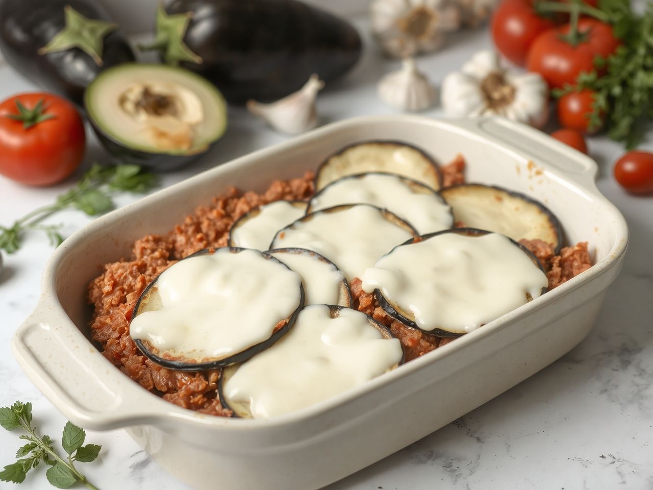 A muszaka titka a rétegezés és a húsos ragú.