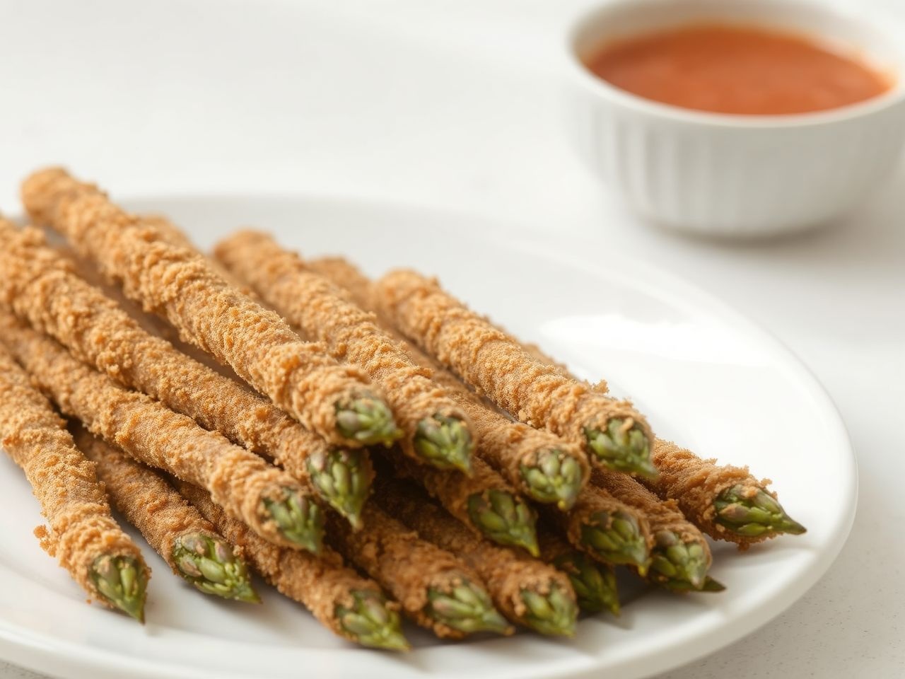 A rántott spárga kívül ropogós, belül puha és ízletes.