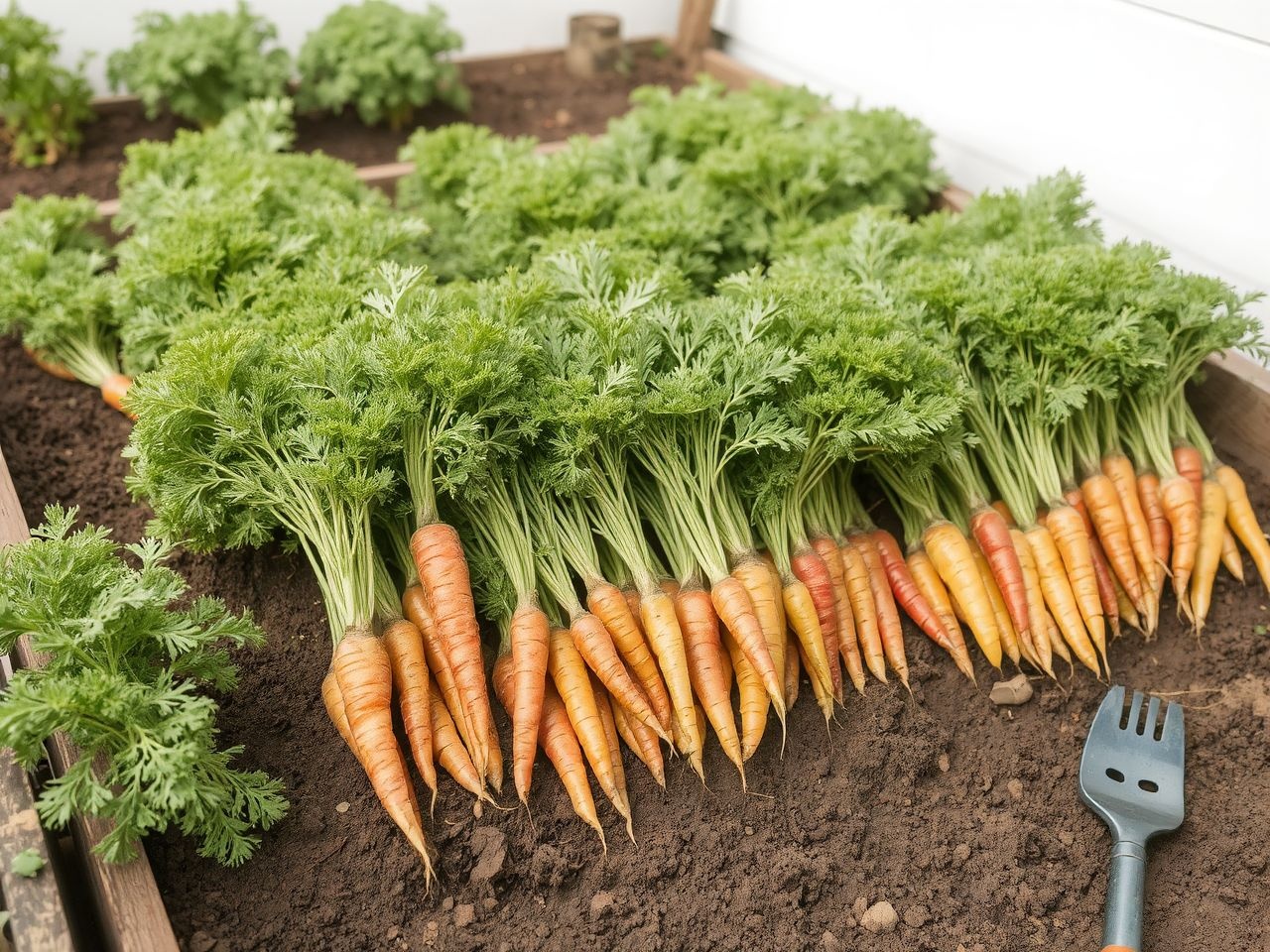 A magaságyásban különféle sárgarépa fajták szabadon választhatók.