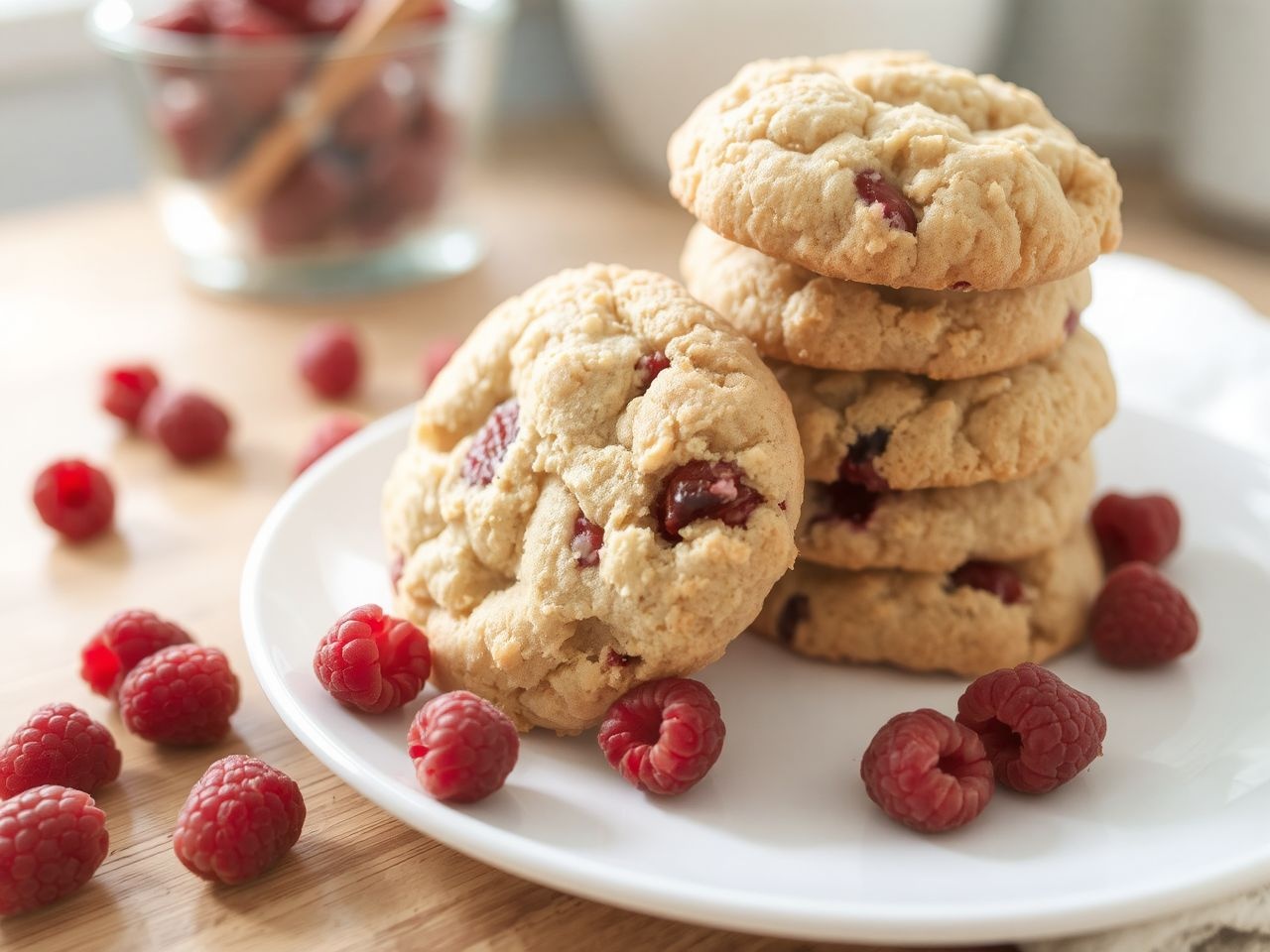 A friss málna titka a ropogós, de puha kekszben rejlik.