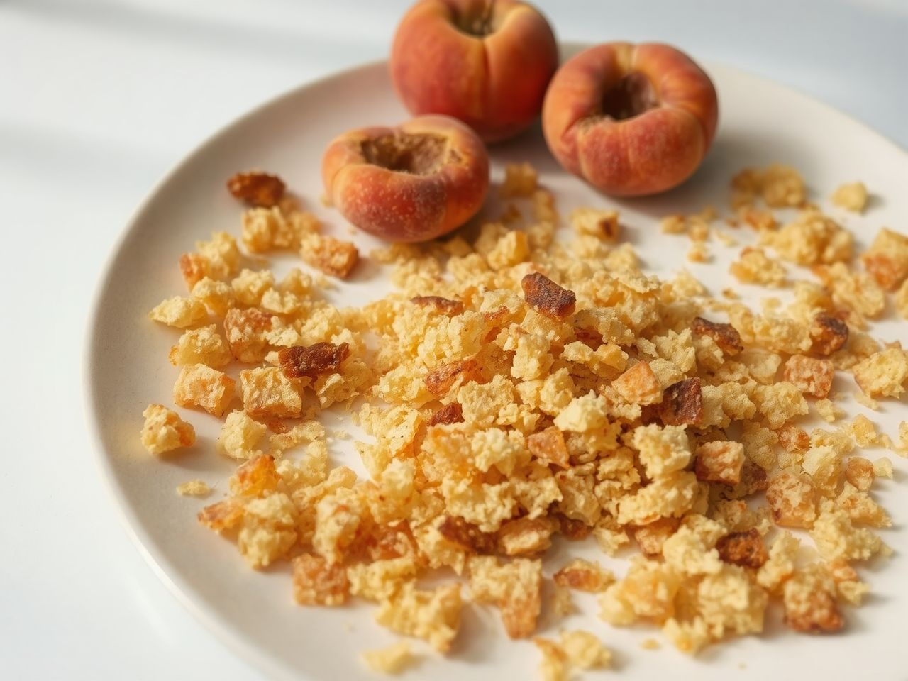 A pirított zsemlemorzsa aranyszínű ropogósságot kölcsönöz a gombócnak.