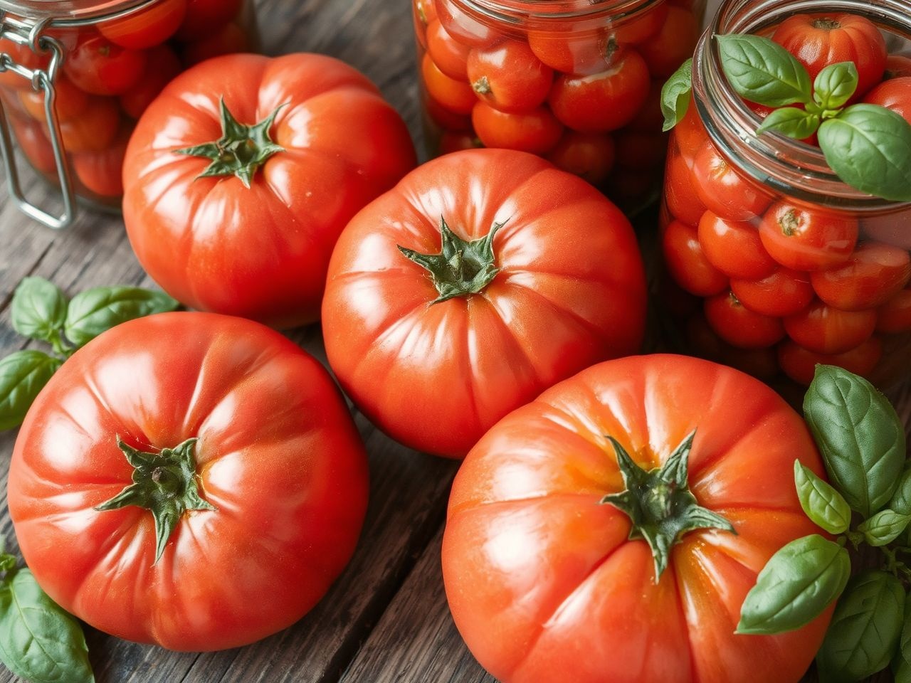 A Bikaszív paradicsom befőzve megőrzi nyári édes ízét.