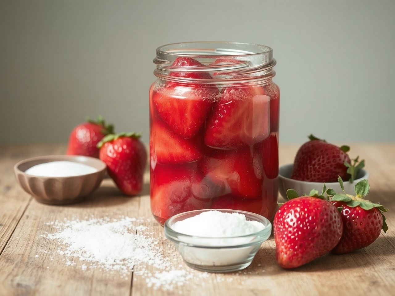 A hagyományos eperbefőtt cukorral hosszú ideig megőrzi frissességét.