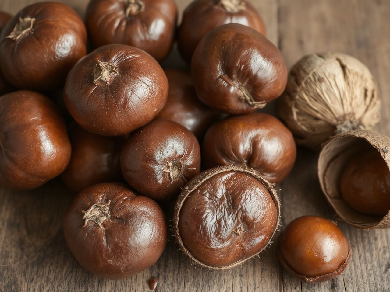 A jó szelídgesztenye sima héjú, szív alakú és nehéz.