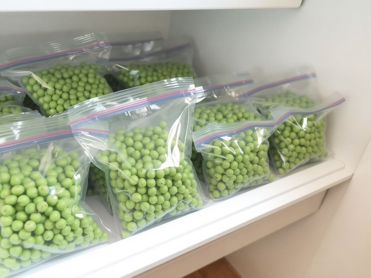 Fagyasztva a zöldborsó egy évig is megőrzi frissességét.