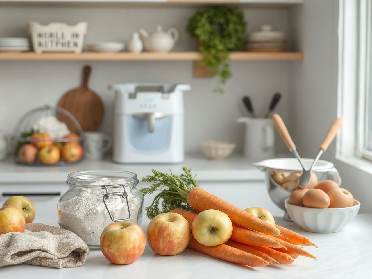 A friss alapanyagok garantálják az almás-répás sütemény ízét.