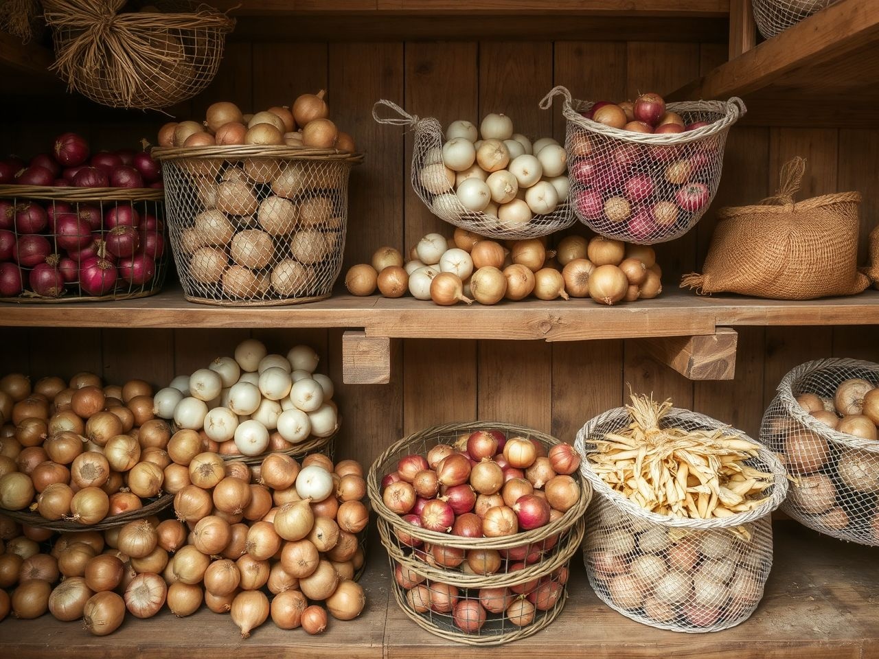A vöröshagymát jól szellőző, száraz helyen érdemes tárolni.