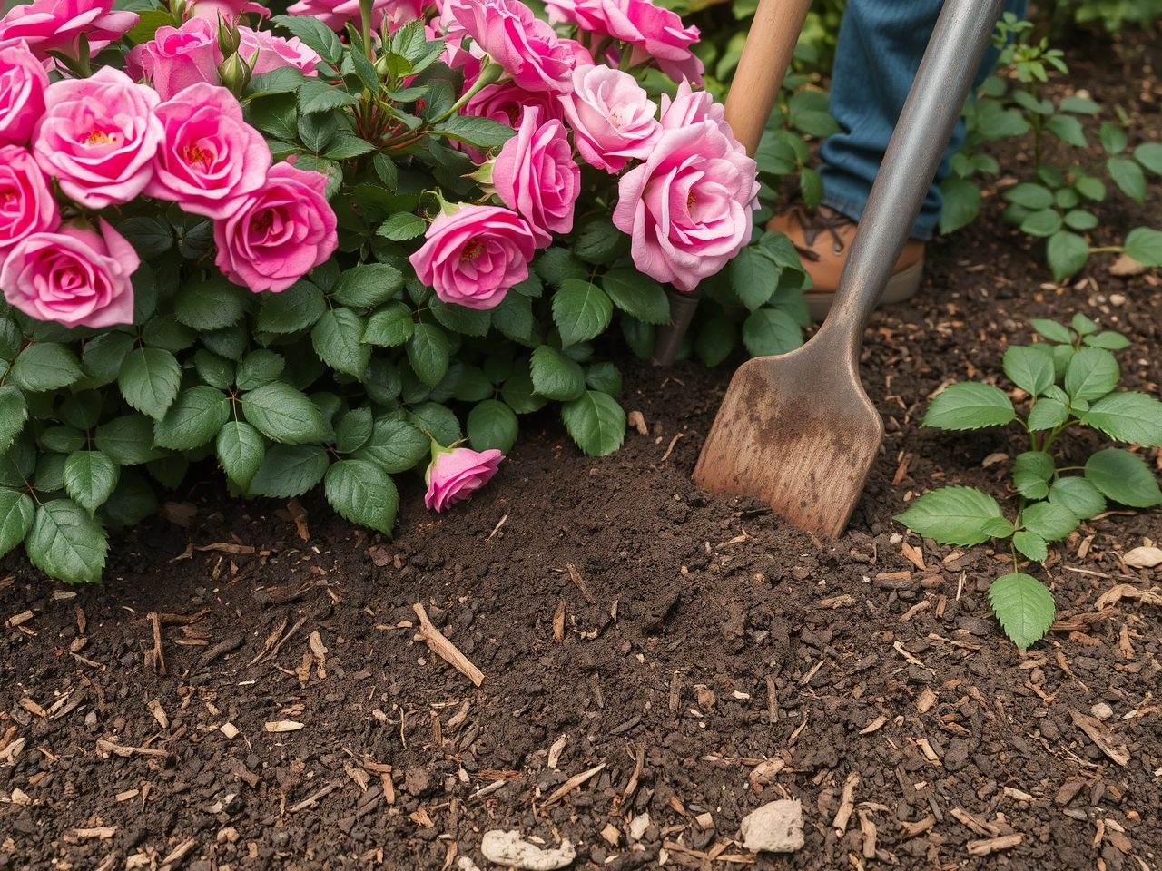 A rendszeres talajjavítás meghosszabbítja a rózsaágyások élettartamát.