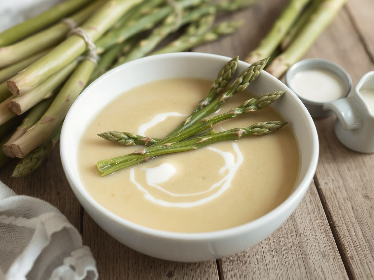A spárgakrémleves titka a friss, zsenge spárgában rejlik.