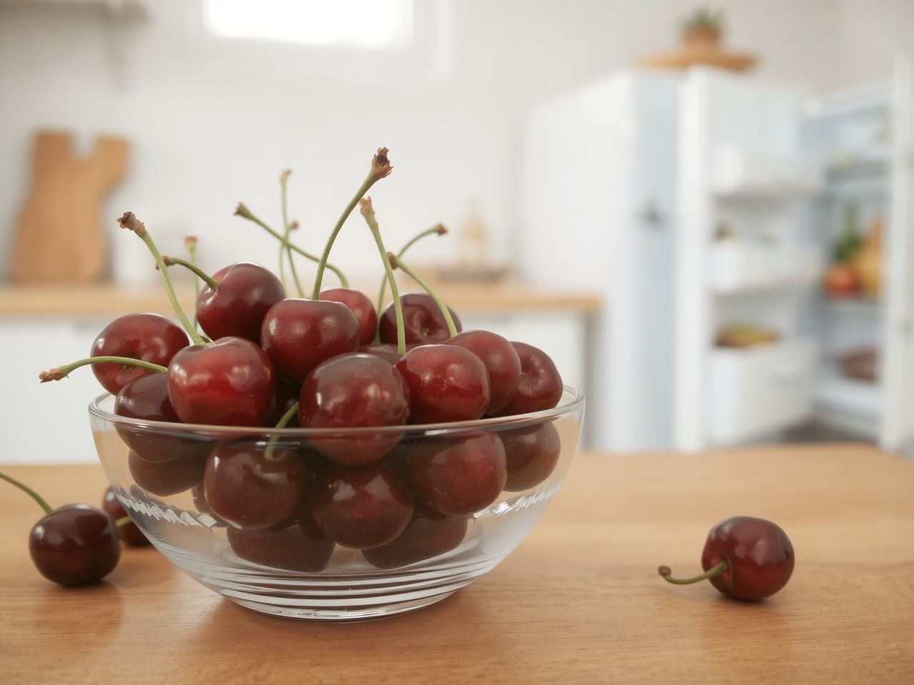 A hűtőben tárolva a cseresznye tovább megőrzi frissességét.