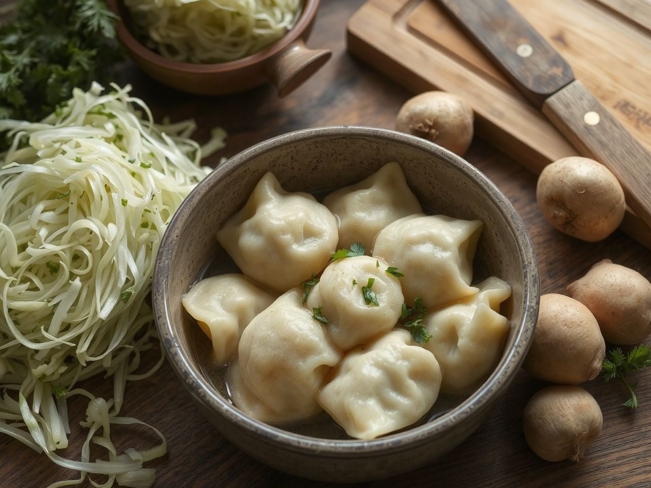 A savanyú káposzta savanyúsága tökéletesen harmonizál a tésztával.