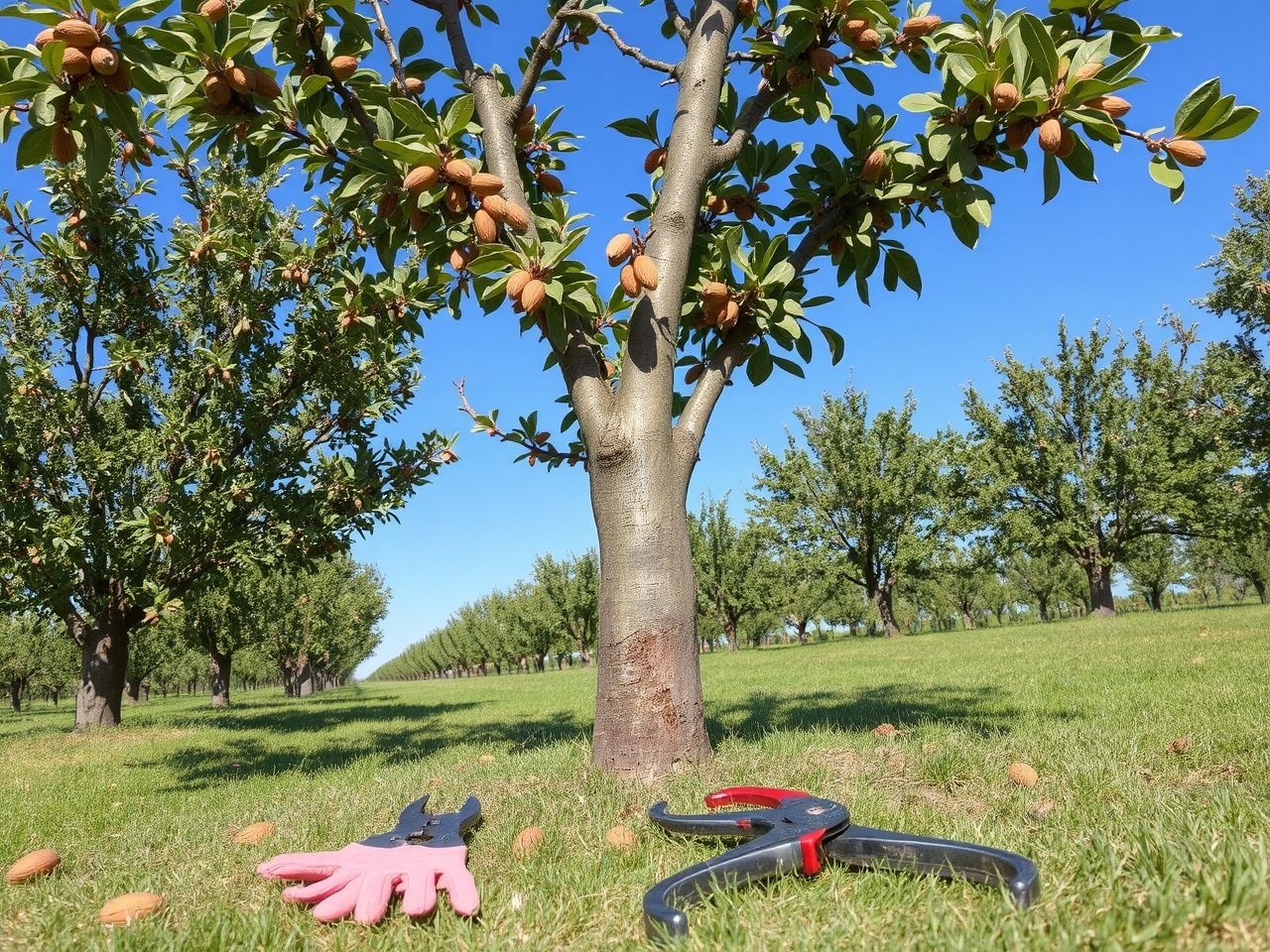 A mandulafa metszése javítja a terméshozamot és formát.