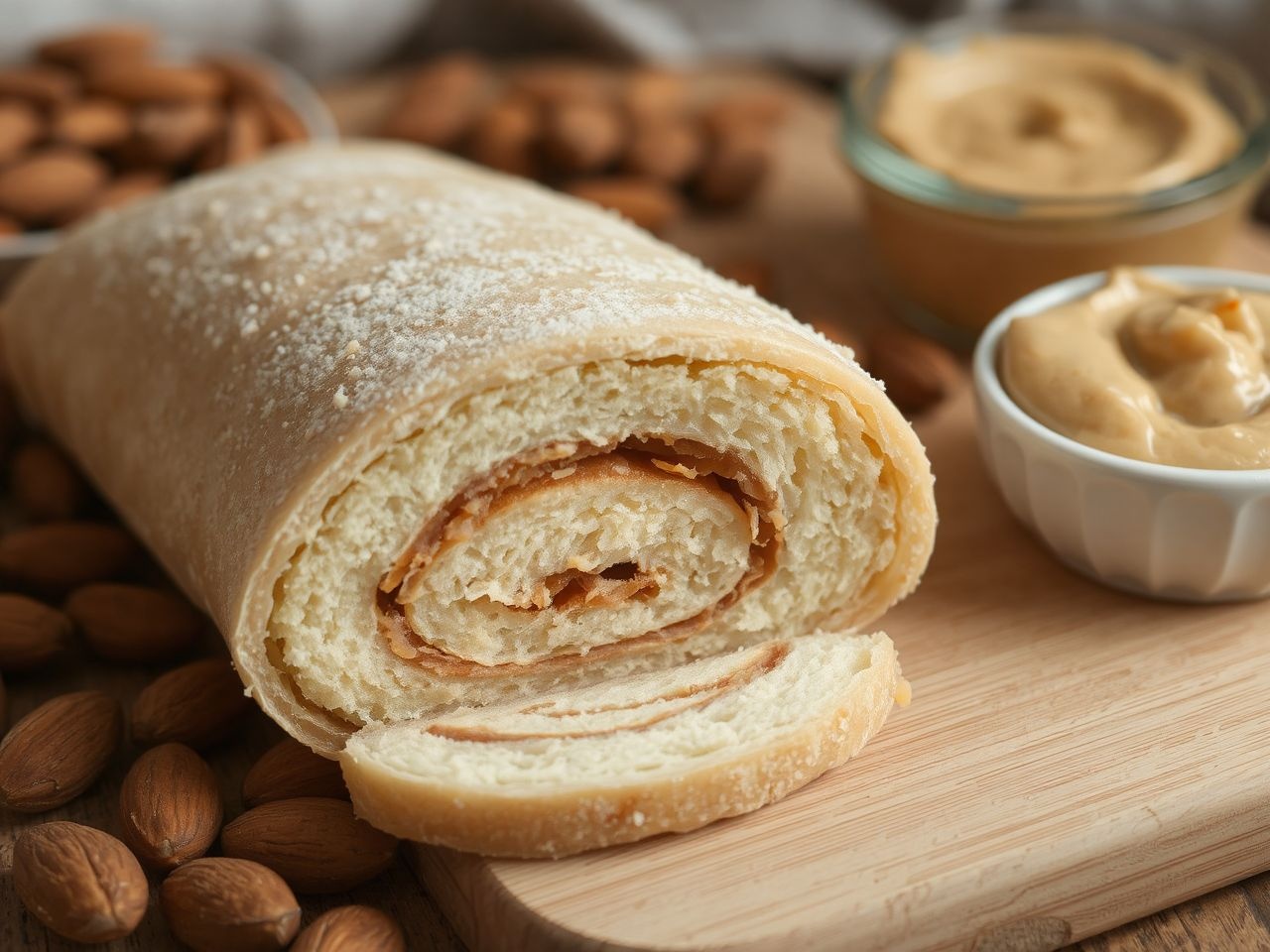 A mandulás töltelék gazdag ízével ünnepi hangulatot teremt.