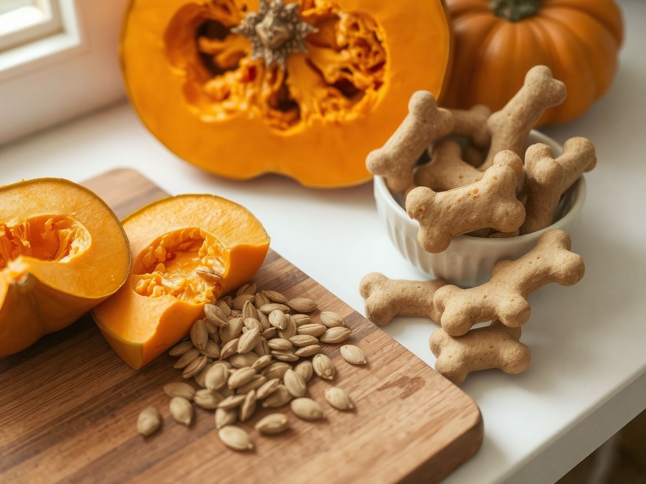 A sütőtök rostjai segítik a kutya egészséges emésztését.