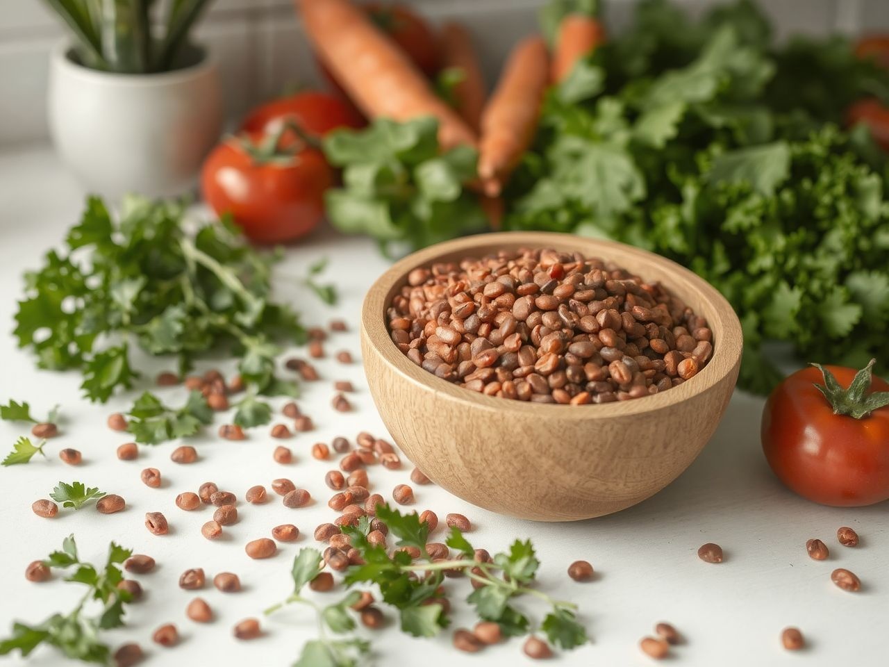 A vörös lencse magas fehérjetartalma miatt népszerű húshelyettesítő.