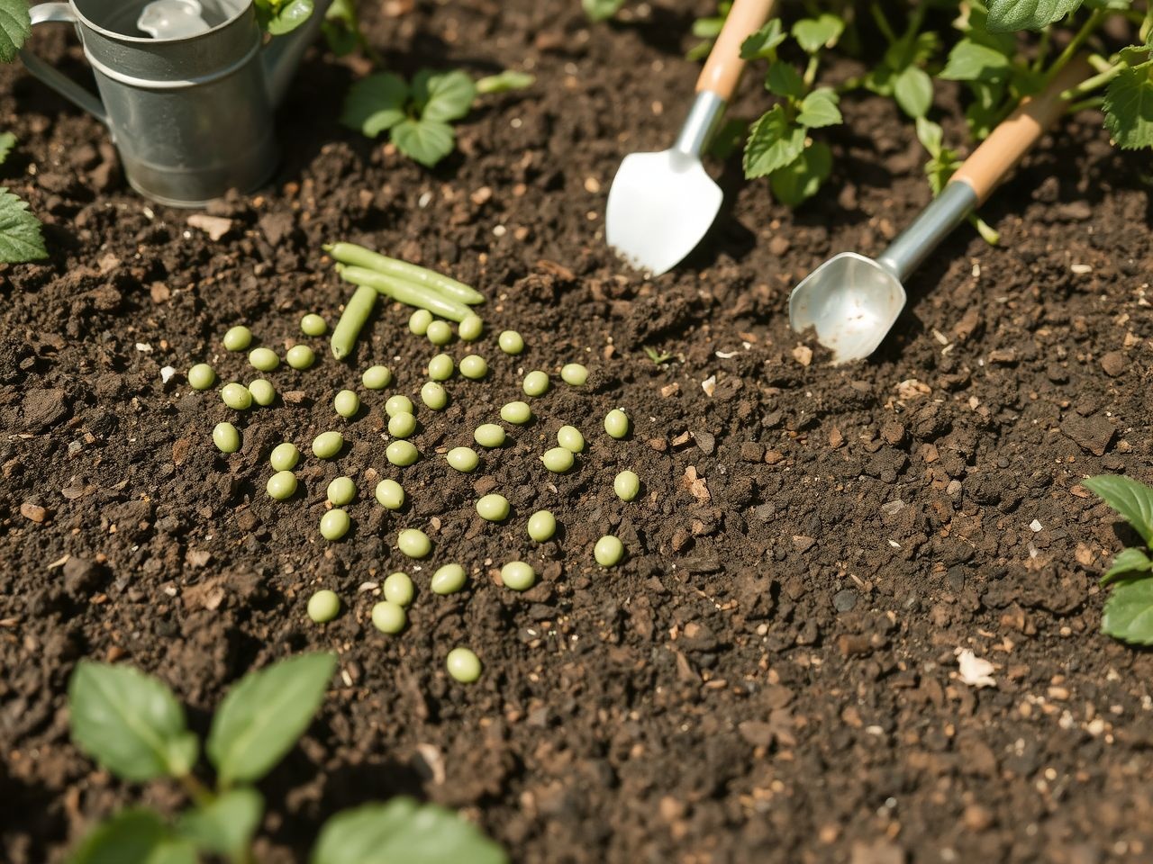 A zöldbabot meleg talajba, 2-3 cm mélyre vessük.