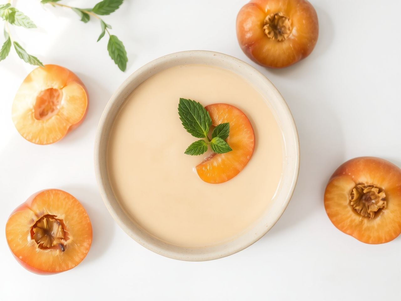 A klasszikus sárgabarack-krémleves frissítő nyári hűsítő tál.
