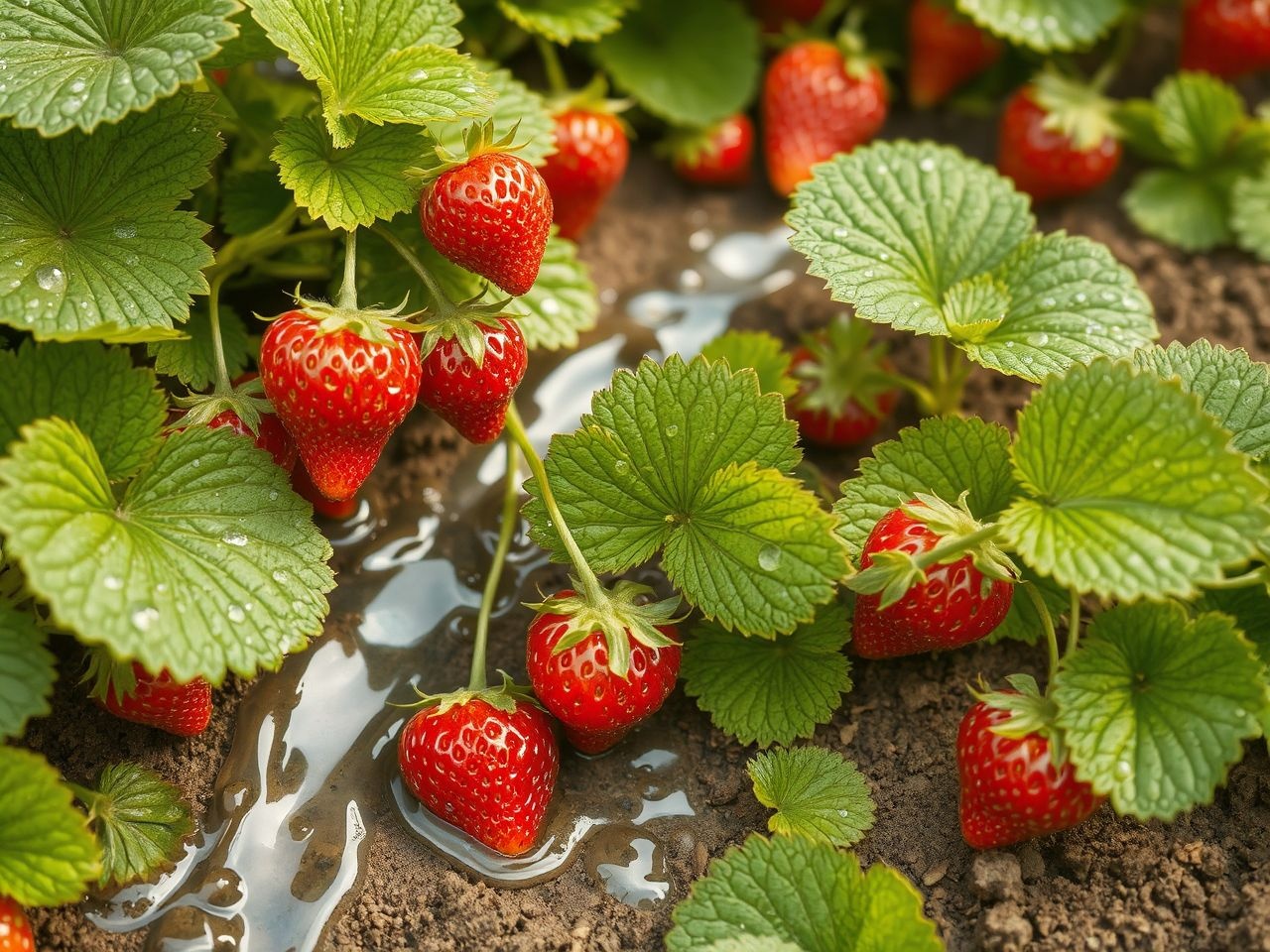 Az eper rendszeres öntözése garantálja a bőséges termést.