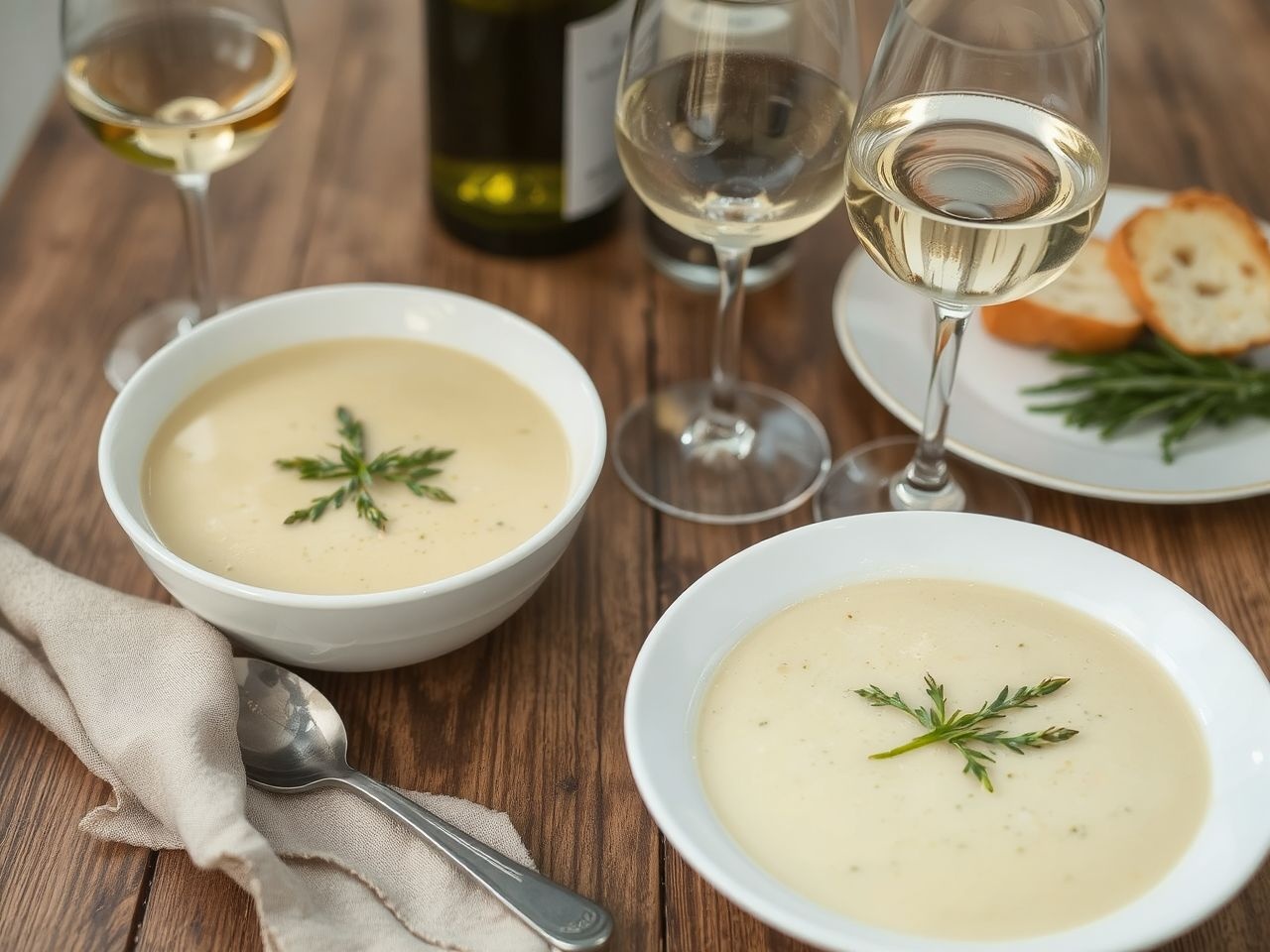 A spárgakrémleveshez kiváló egy könnyű, száraz fehérbor.