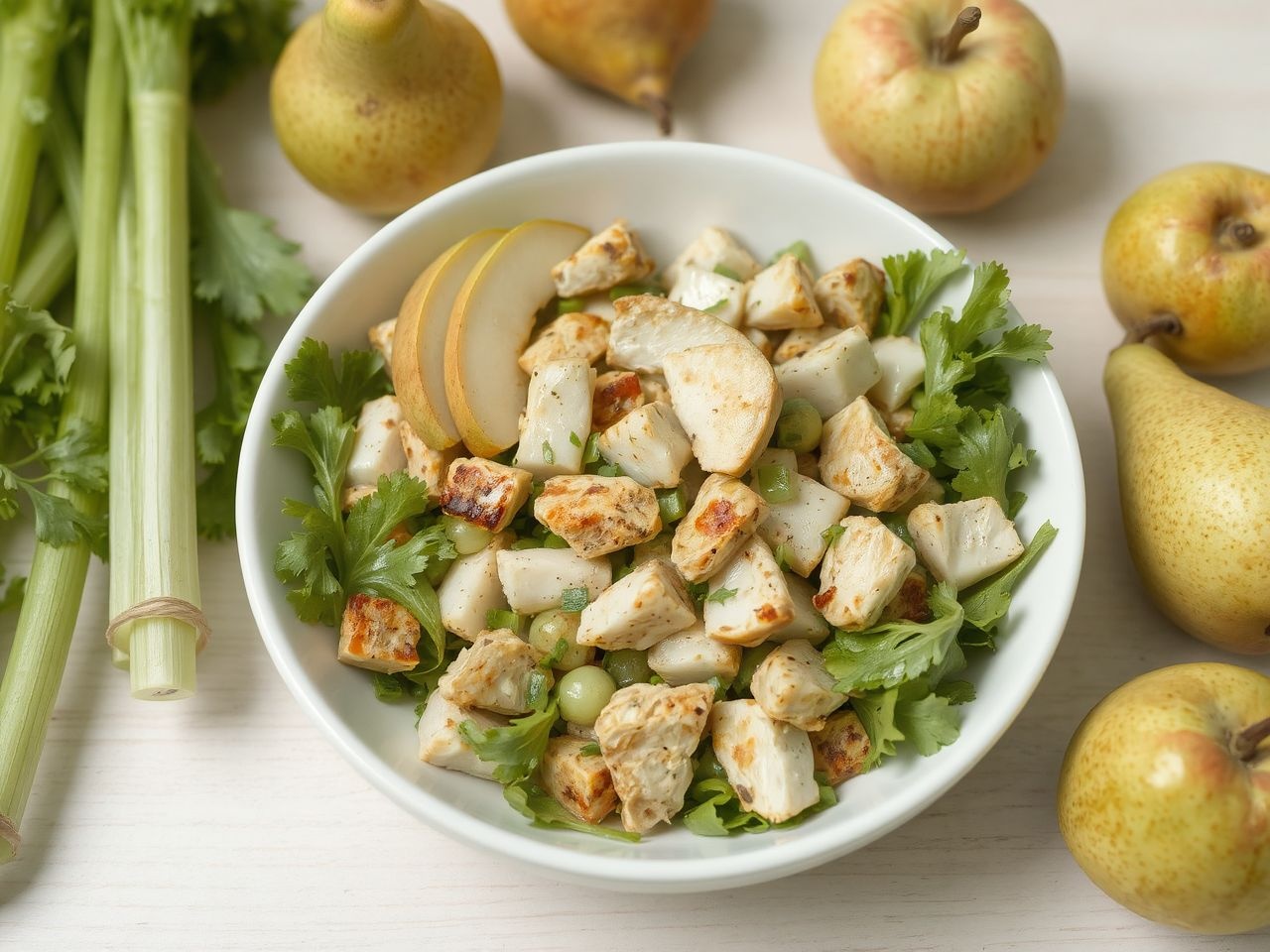 A zelleres-körtés csirkesaláta kiváló antioxidáns-forrás és könnyű étel.