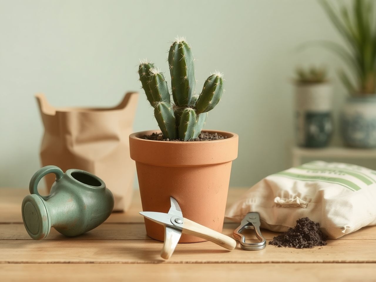 Az új kaktuszt csak száraz földbe ültessük át az első héten.