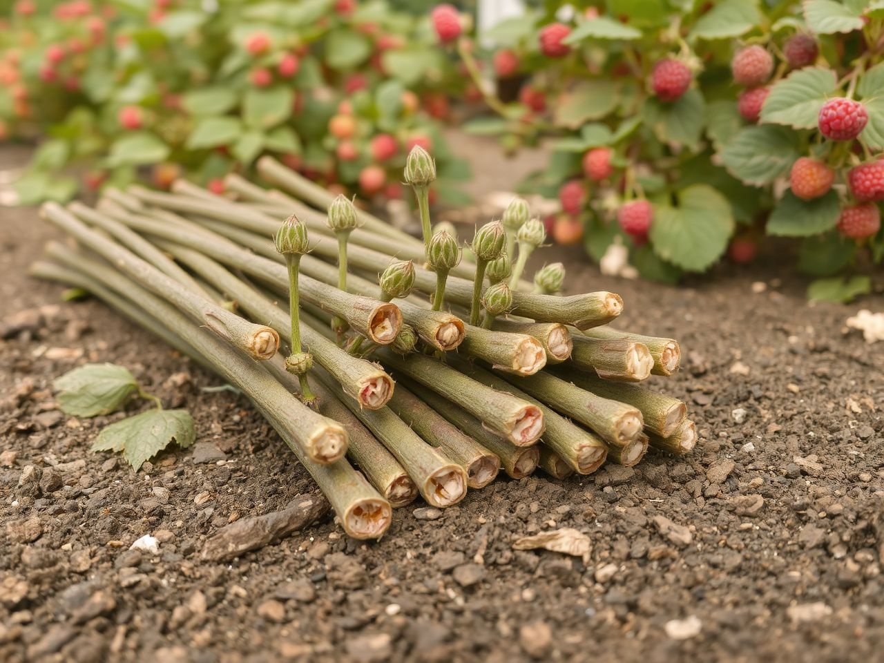 A metszés utáni hajtásokból új málna növények könnyen fejlődnek.
