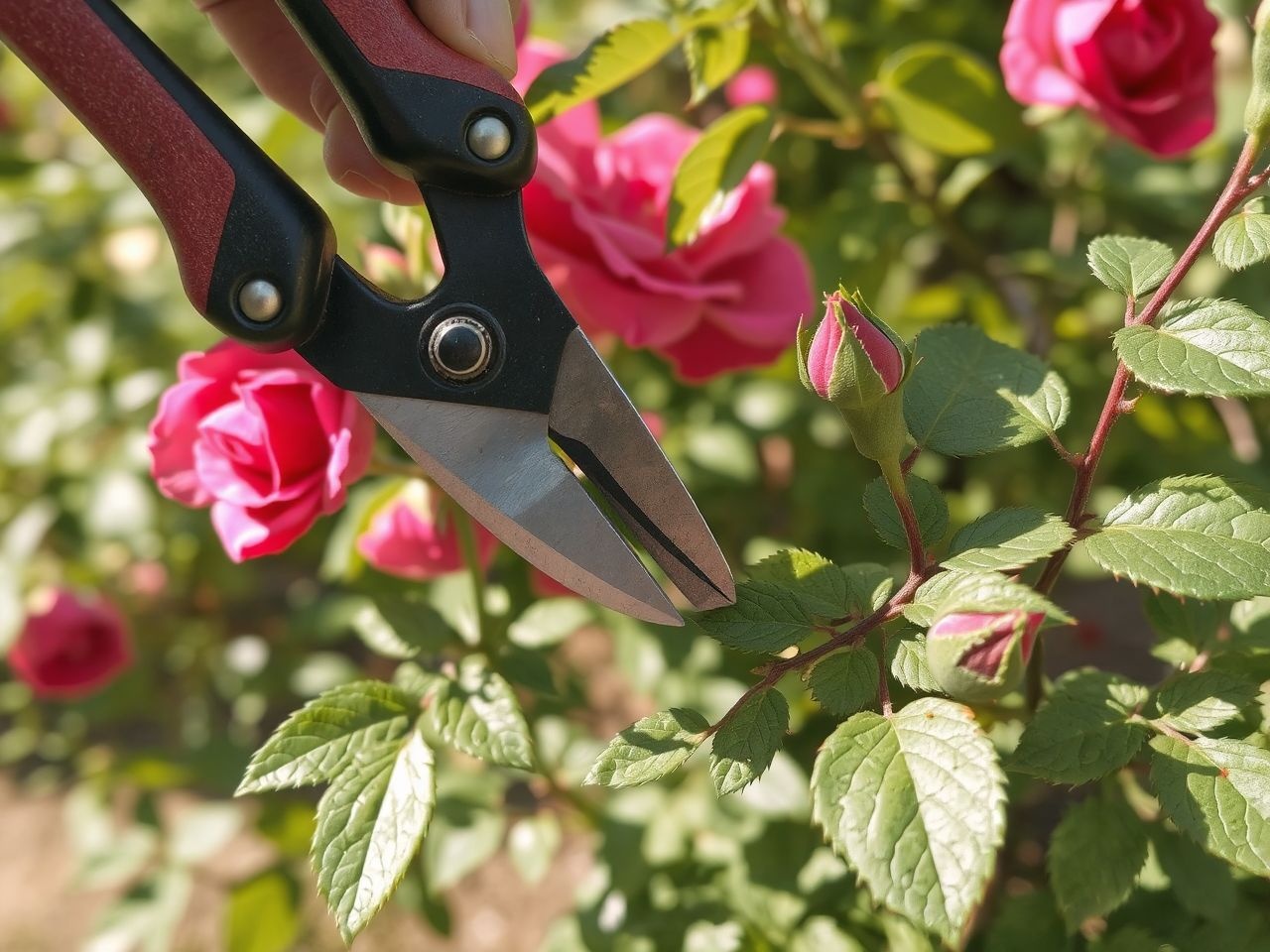 A metszés serkenti a törzses rózsa gazdag virágzását.