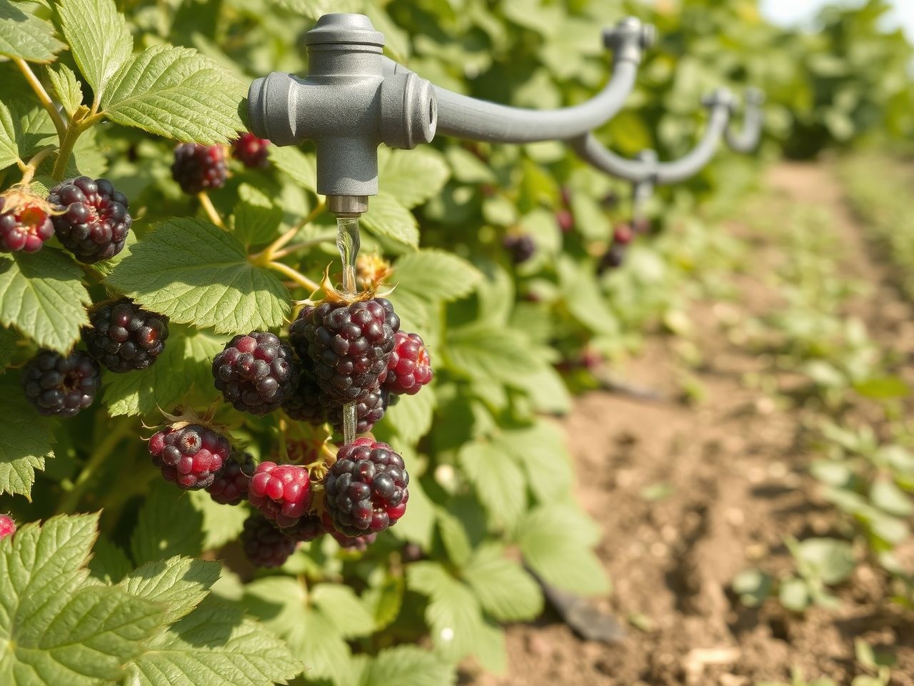 Az egyenletes öntözés biztosítja a Black Jewel málna ízét.