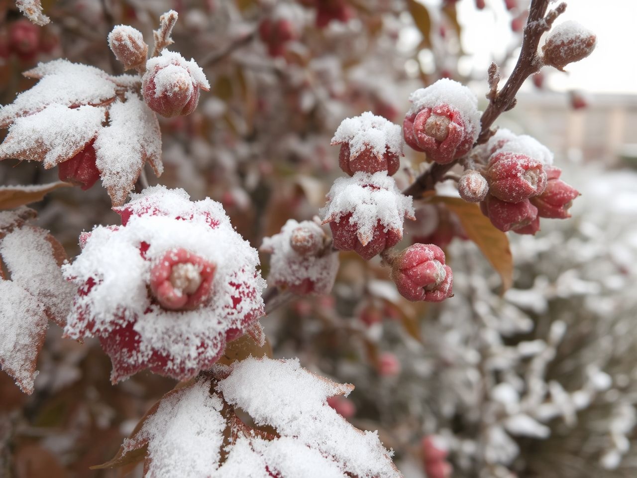 A piros virágú vadgesztenyefa télire lombtakaróval védekezik.
