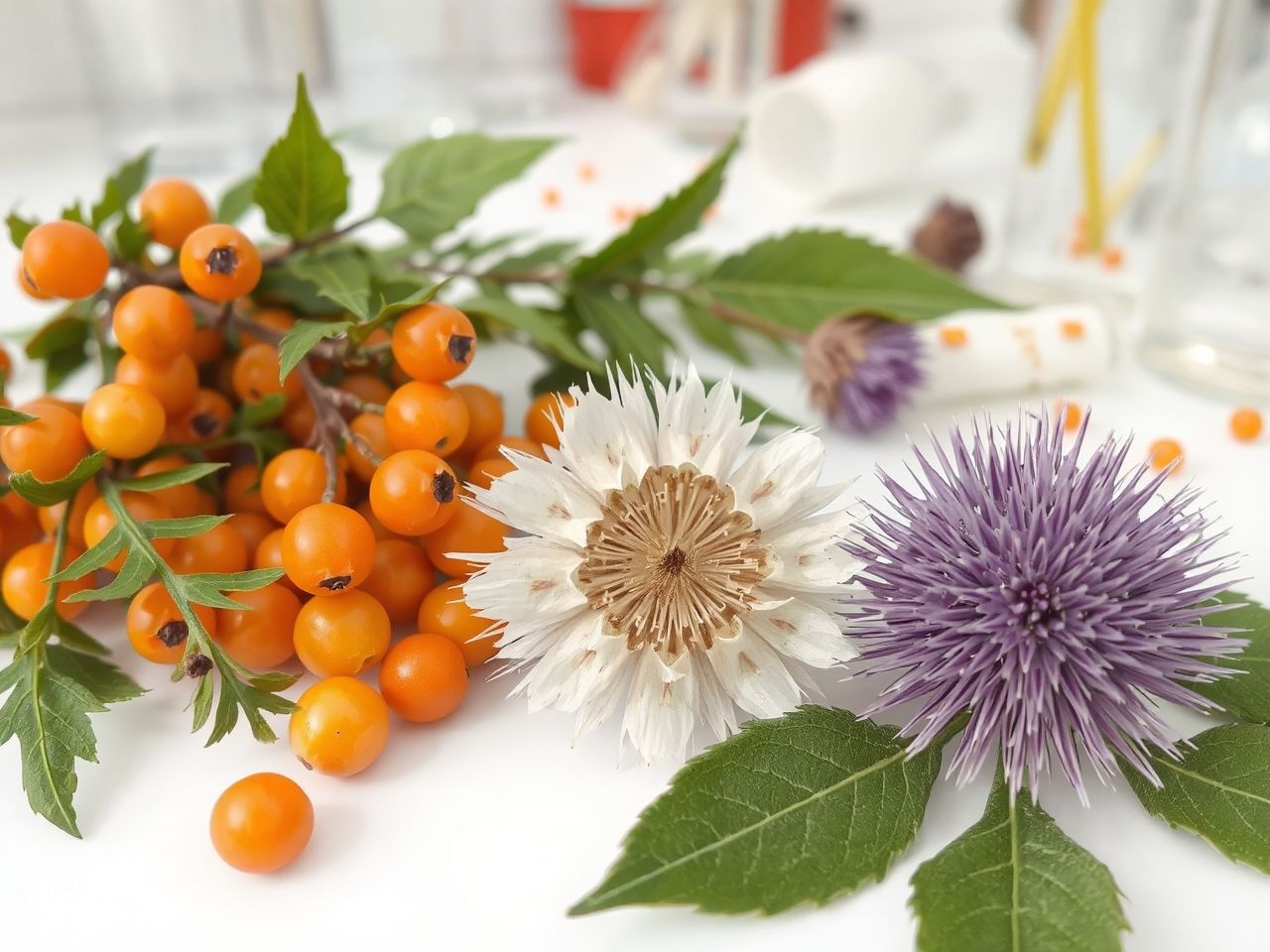 A homoktövis gazdag C-vitaminban, míg a máriatövis májvédő.