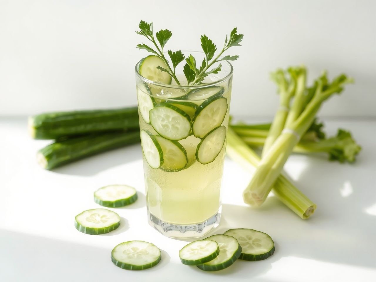 Az uborka és zeller természetes vízhajtóként segíti a méregtelenítést.