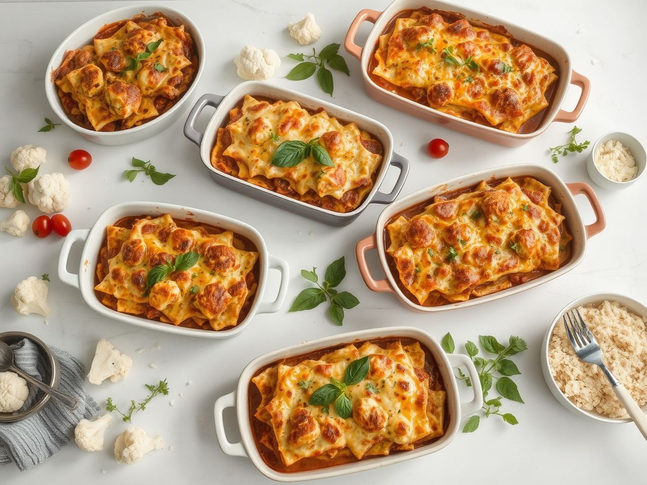 A karfiolos lasagne remek alap kreatív zöldségvariációkhoz és ízekhez.