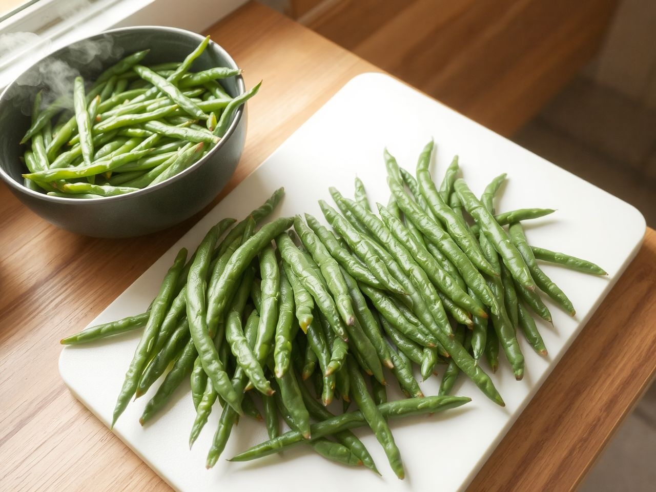 A főzés csökkenti a zöldbab kalóriatartalmát, víztartalom nő.