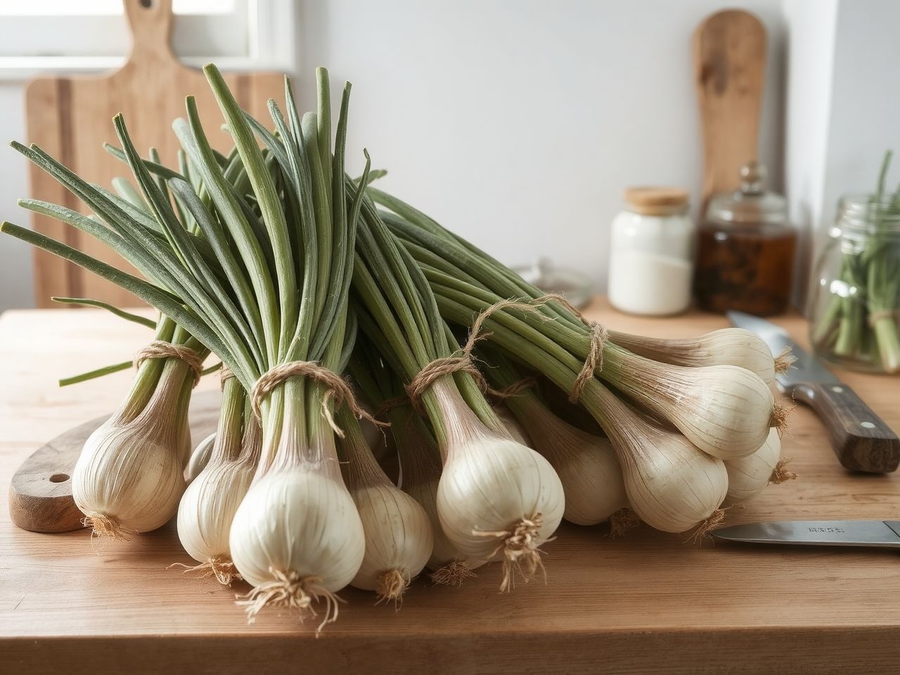 A kötözőhagyma frissen szeletelve ízesíti a salátákat és leveseket.