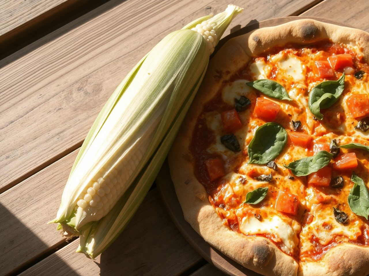 A kukorica édes íze fokozza a nyári pizzák frissességét.