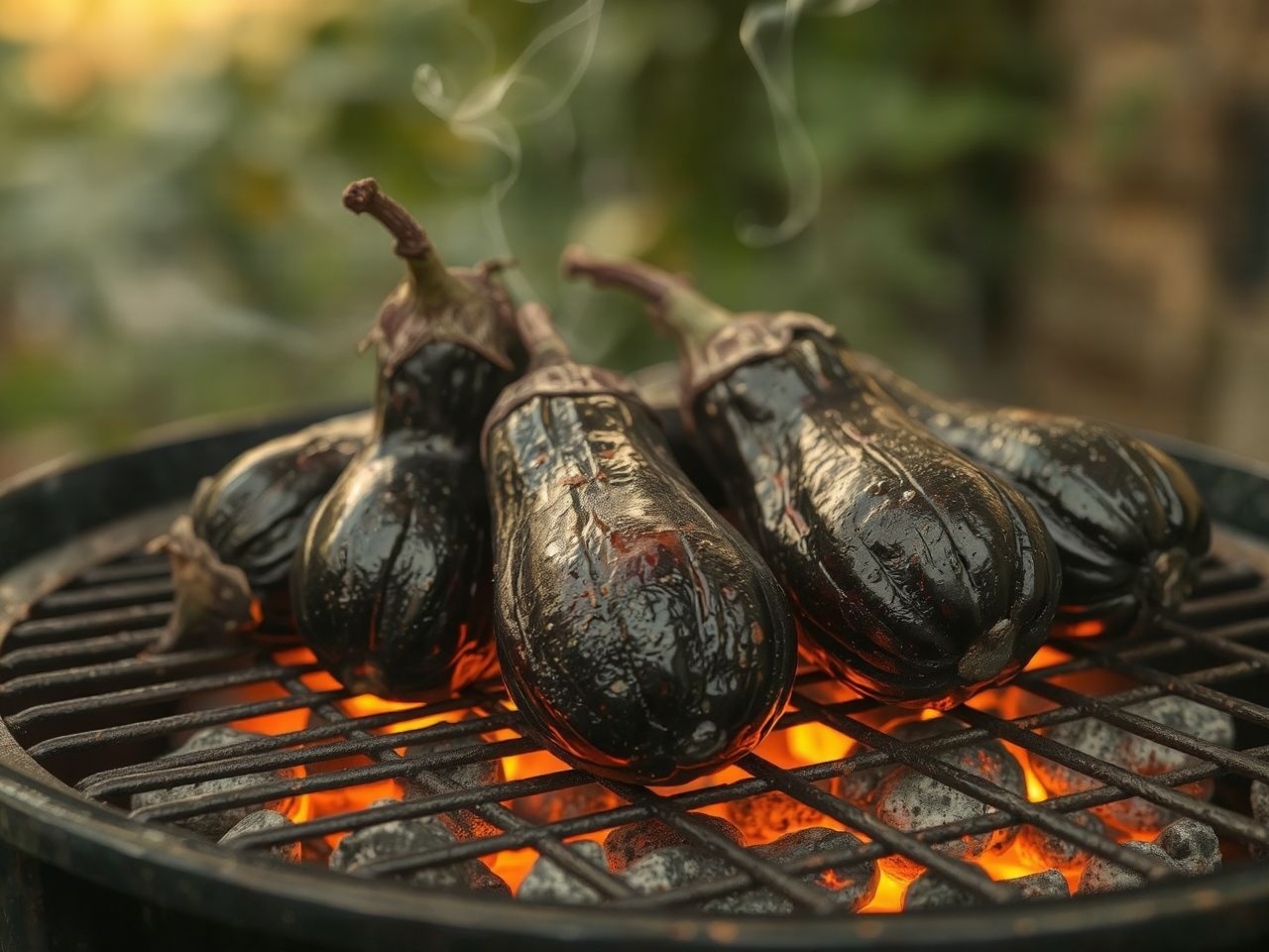 A padlizsán sütése füstös aromát és krémes állagot garantál.
