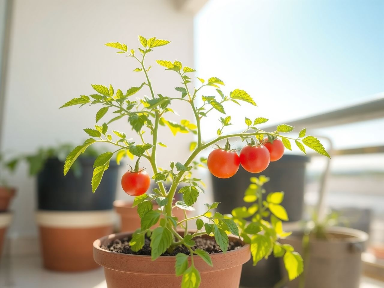 A megfelelő napfény garantálja a bőséges törpe paradicsomtermést.