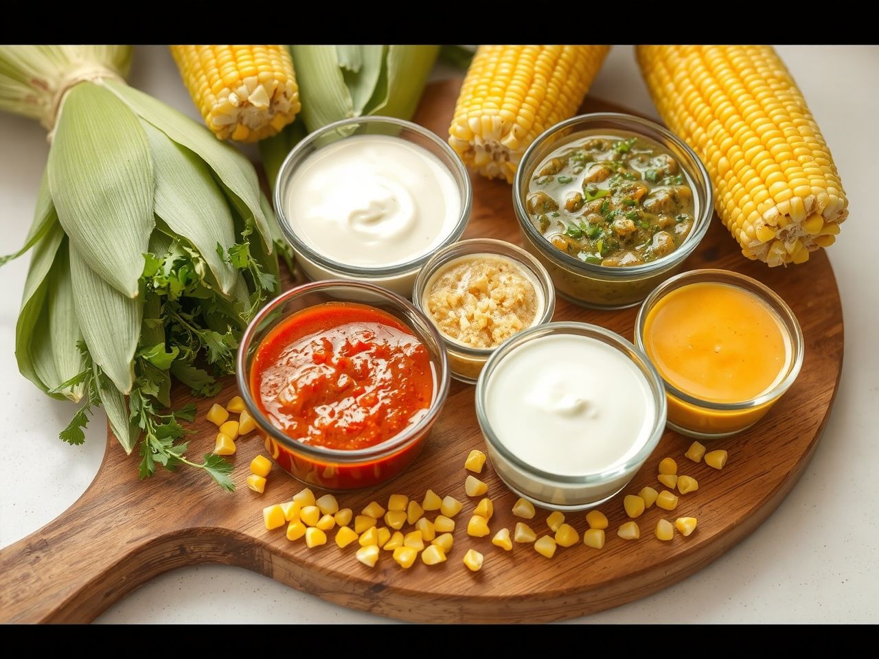 A kukoricához a fűszeres BBQ és a tejszínes szósz illik.