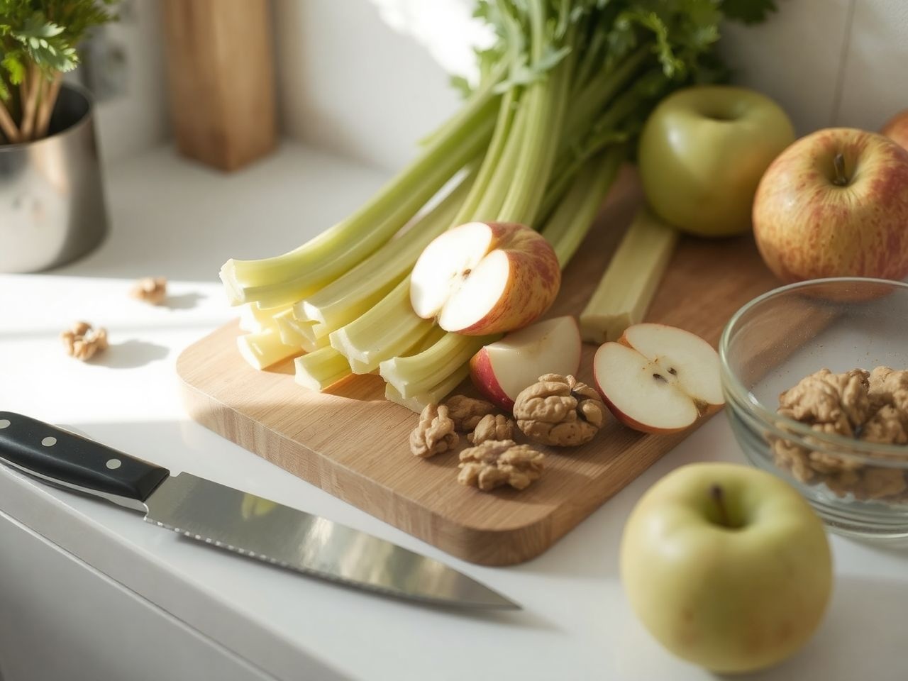 A Waldorf saláta titka a friss alma és ropogós dió.