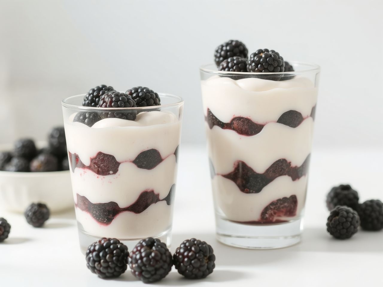 A szeder frissíti és élénkíti a krémes pohárkrémet.