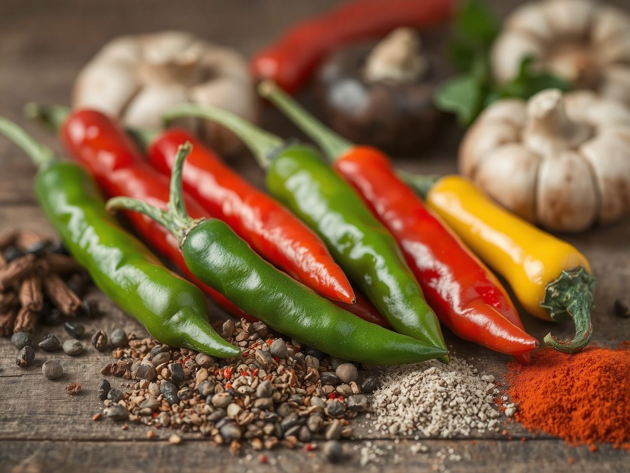 A csípős paprika fokozza a gomba mély, karakteres ízét.