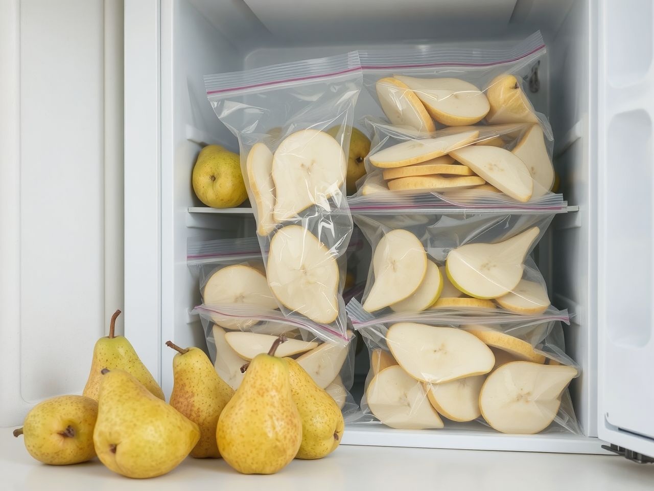 A körte fagyasztásakor a túl nagy darabokat érdemes elkerülni.