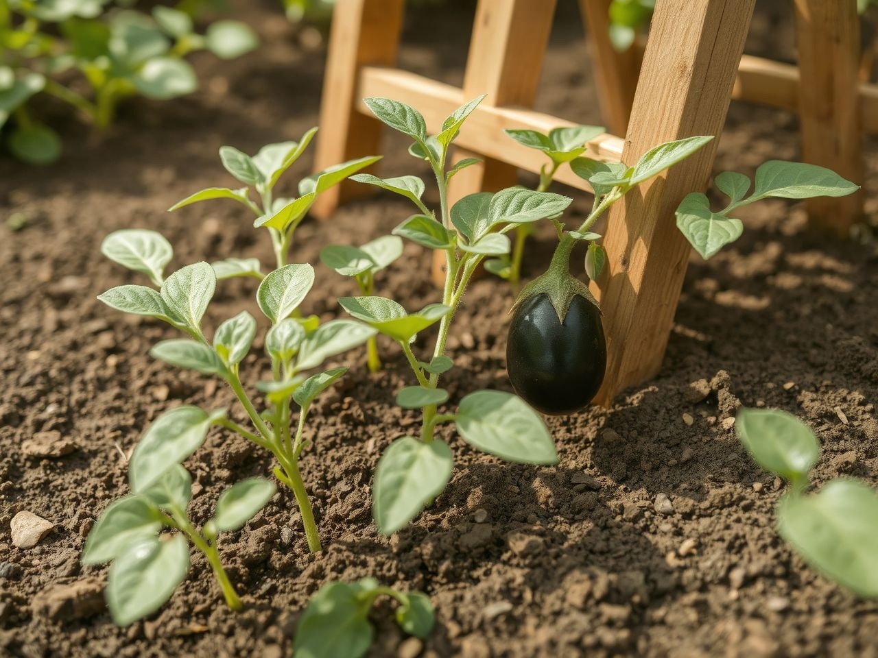 A padlizsán kiültetésénél fontos a stabil támrendszer biztosítása.