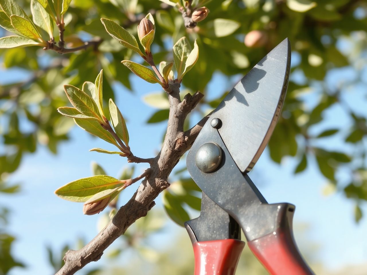 A helyes metszés növeli a mandulafa terméshozamát és egészségét.