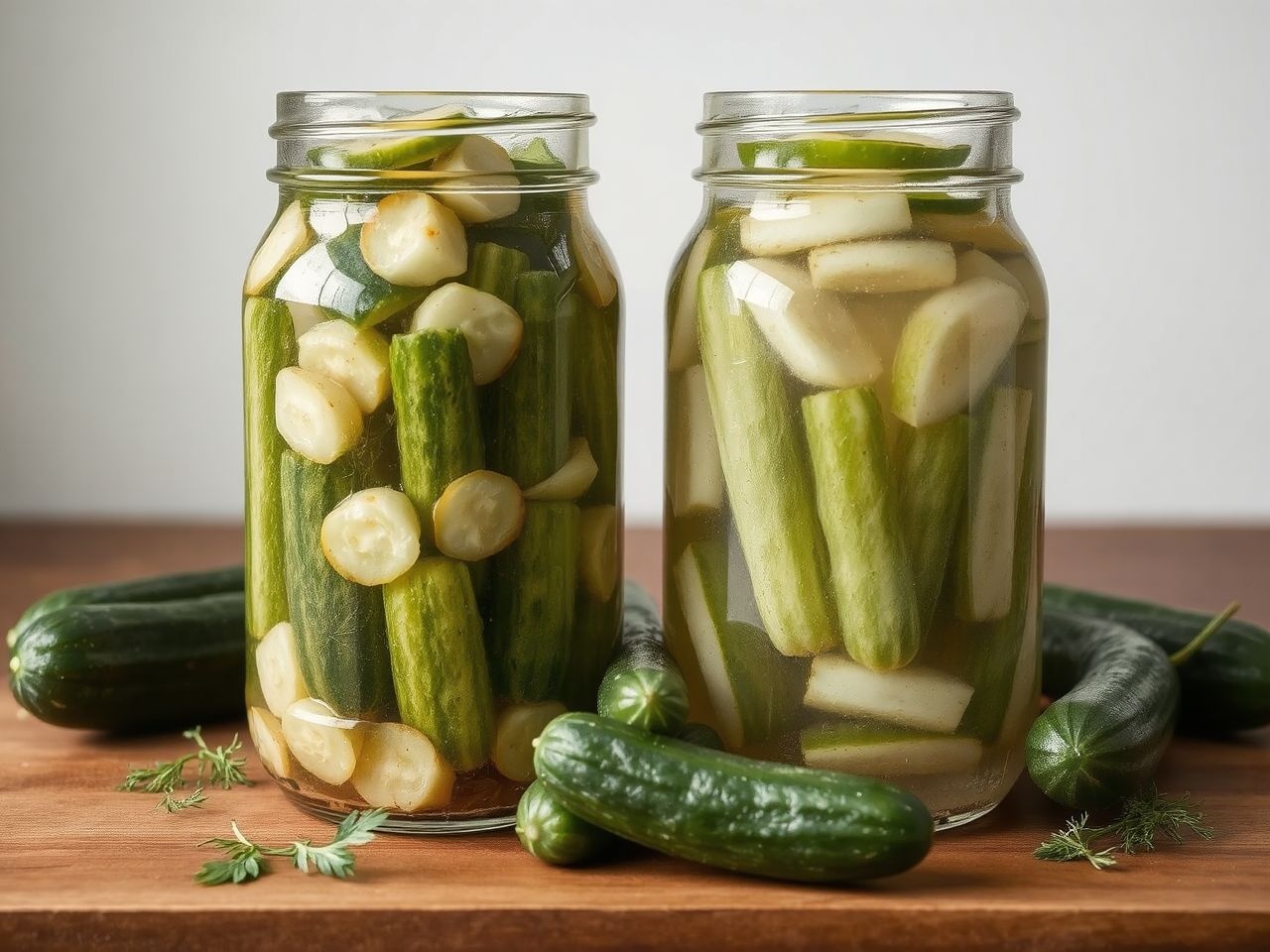 A kovászos uborka természetes erjedéssel, az ecetes uborka ecettel készül.