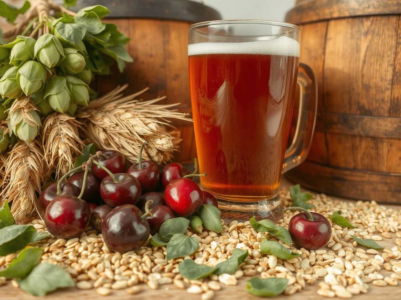 A meggy az ízletes barna ale különleges összetevője.