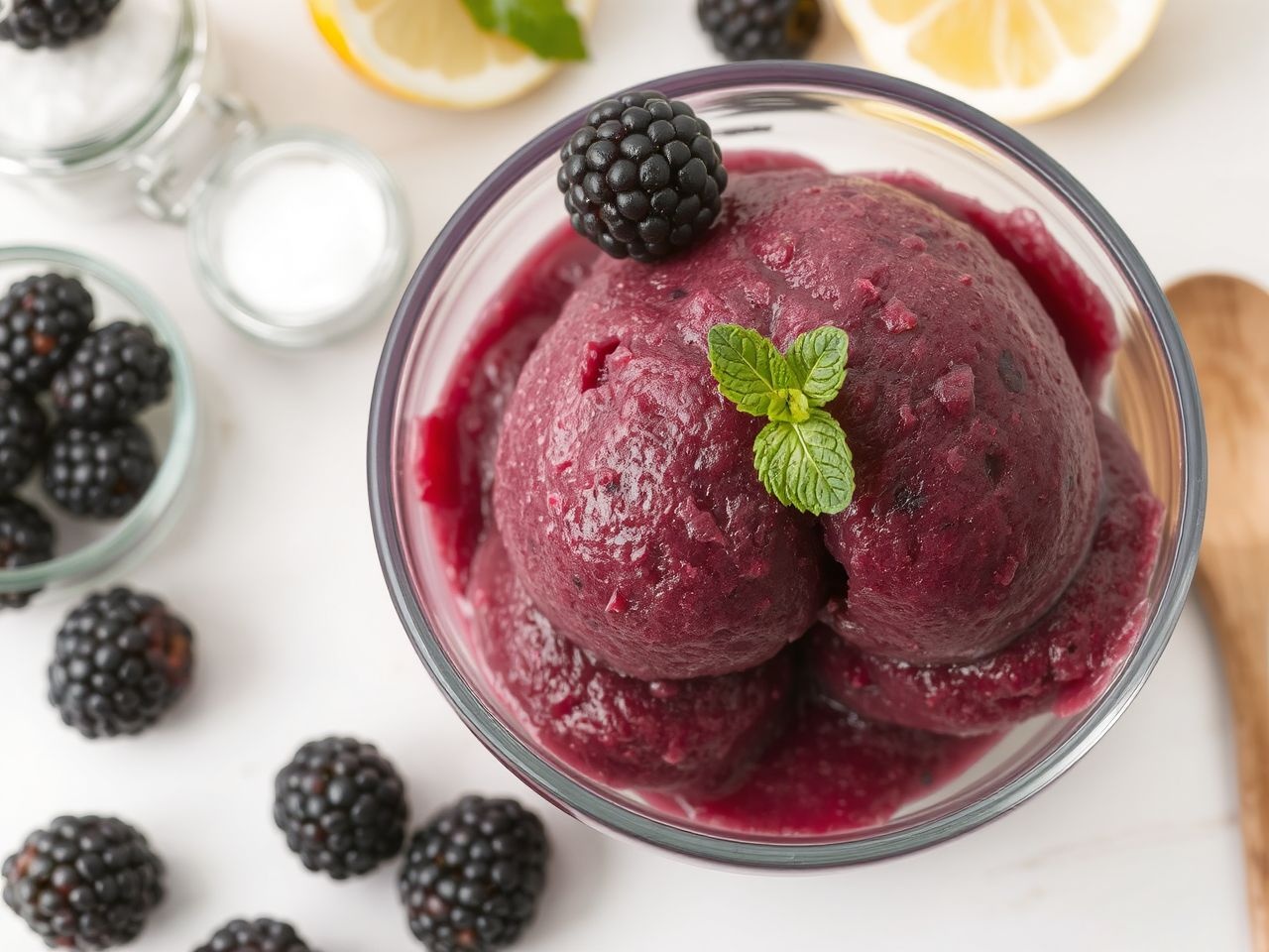 A házi szeder sorbet friss, természetes ízekkel hűsít.