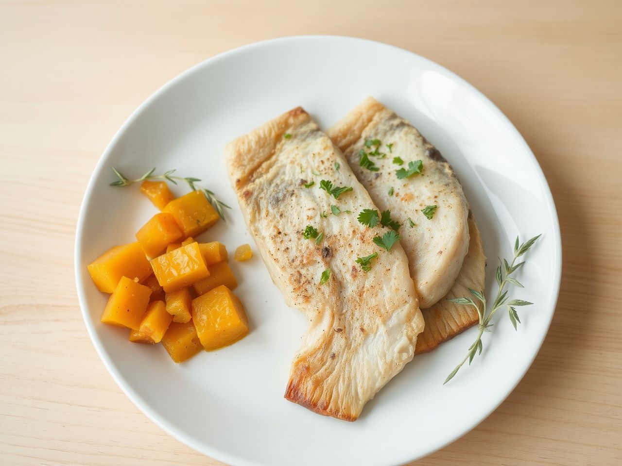 A sütőtök édes íze tökéletesen kiegészíti a halakat.