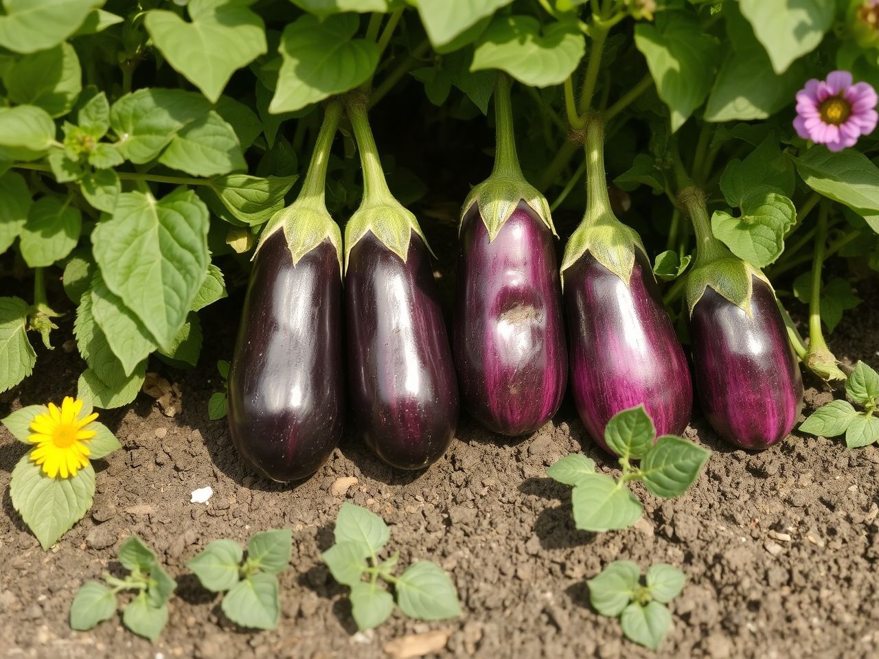 A padlizsán jól társul bazsalikommal és babbal a növekedésért.